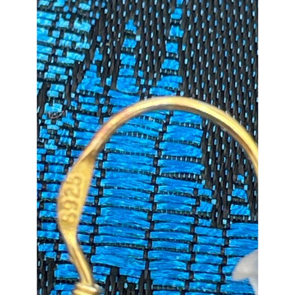 Gold Crescent Moon Earrings With Rhinestone Border - Picture 2 of 3